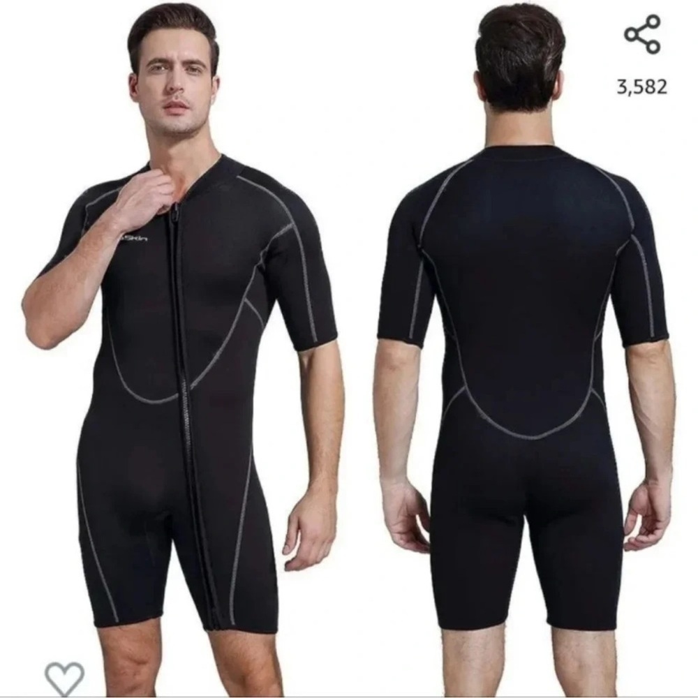 Seaskin wetsuit Black men's NEW, Diving, rafting, snorkeling watersports